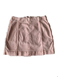 Pink denim skirt